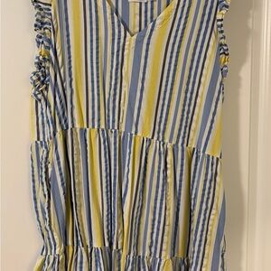 Striped Blue and Yellow Dress